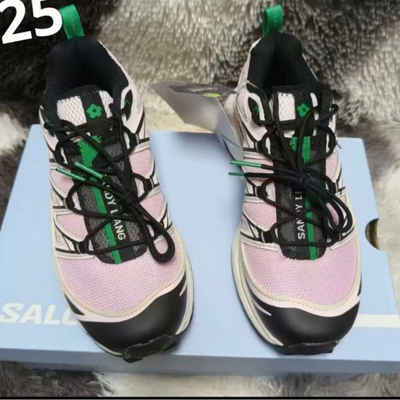 Salomon Women's Pink and Black Sneakers - Picture 1 of 5